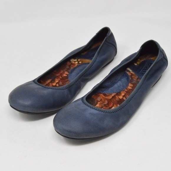 Born Leather Julianne Ballet Flats, Steel Blue Color - Picture 1 of 12